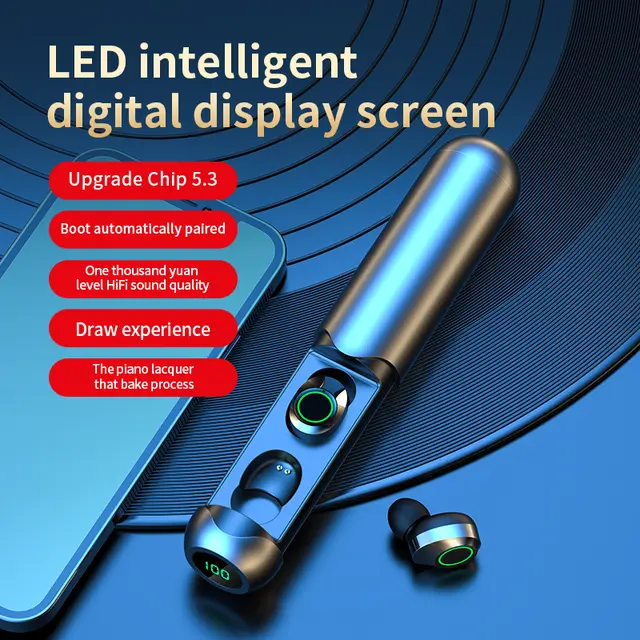 BQ40 Earbuds Gaming Stereo True Wireless Earphones, BQ40 Airpods TWS BQ40 True Wireless Bluetooth 5.3 Earbuds Noise Cancelling Earphones Stereo HiFi Sound Sport Headphones Touch Control Game Headsets Gaming Earbuds