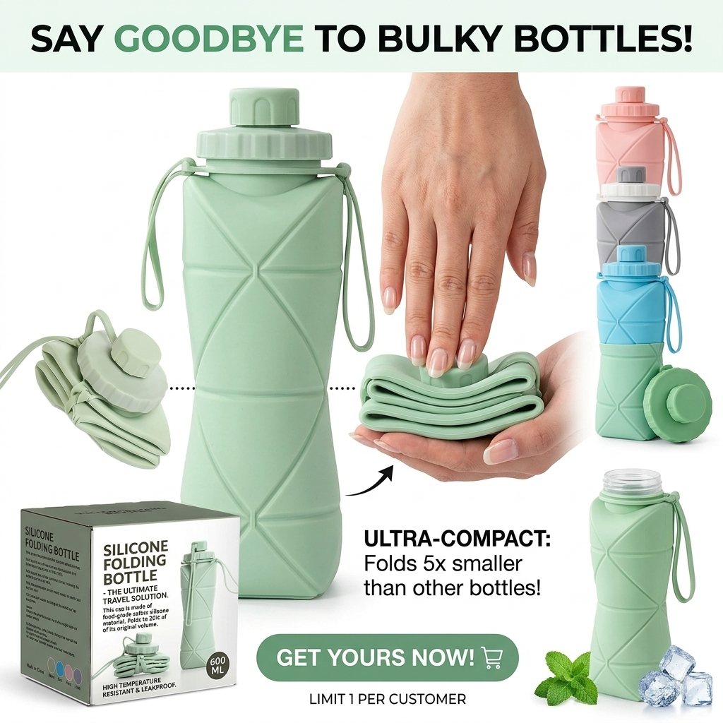 Collapsible Travel Water Bottle (600ml)