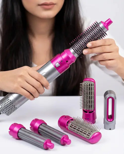 5 in 1 Hot Air Comb Hair Dryer Brush Blow Dryer Hair Curler Straightener Multi-Function Hair Styling Products