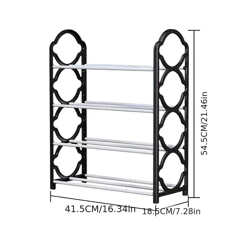 4-Layer Stainless Steel Shoe Rack – Durable & Stylish
