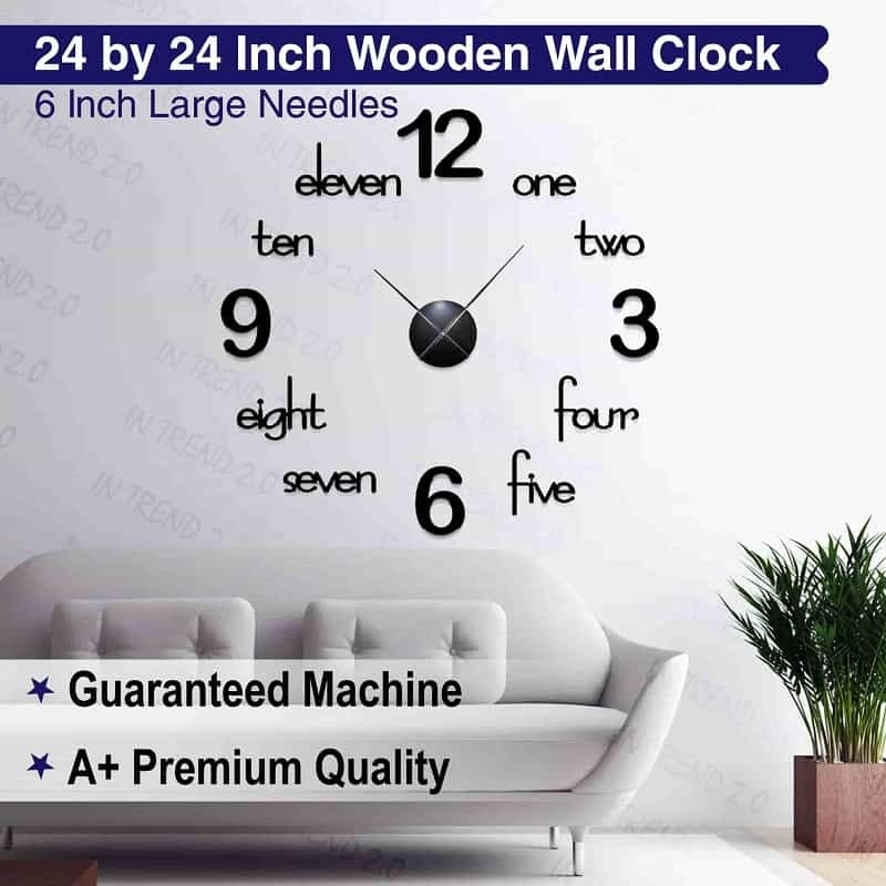 Acrylic Wall Clock 3D Wooden DIY Design Wall Decoration
