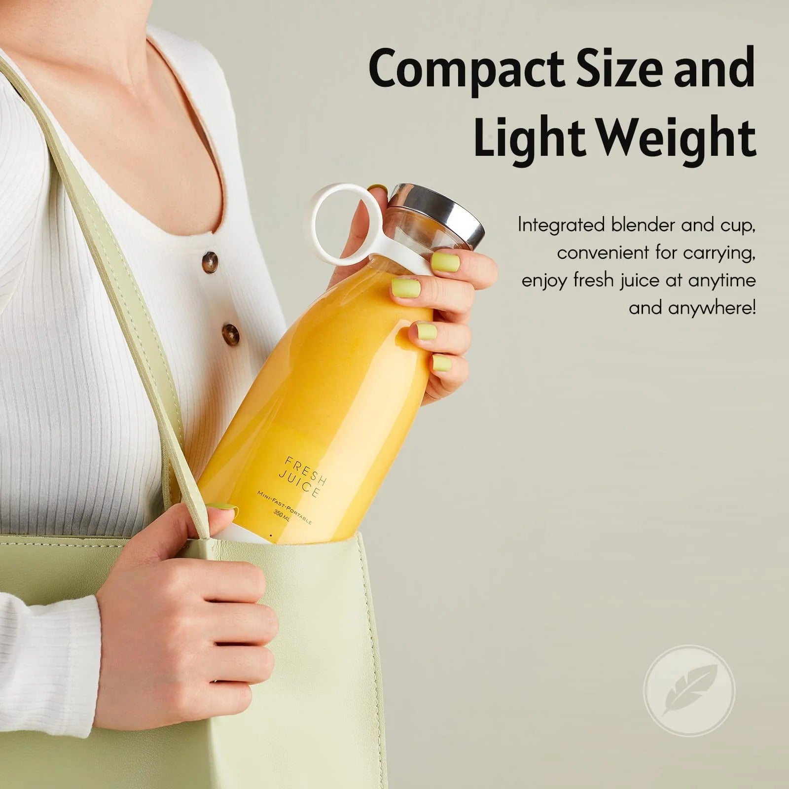 Portable Mini Speed Juicer Blender 350ml – Rechargeable, 6 Blades (White/Pink)